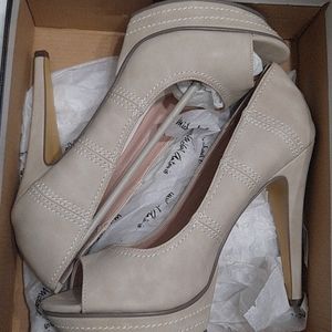 Natural Peep Toe Heels